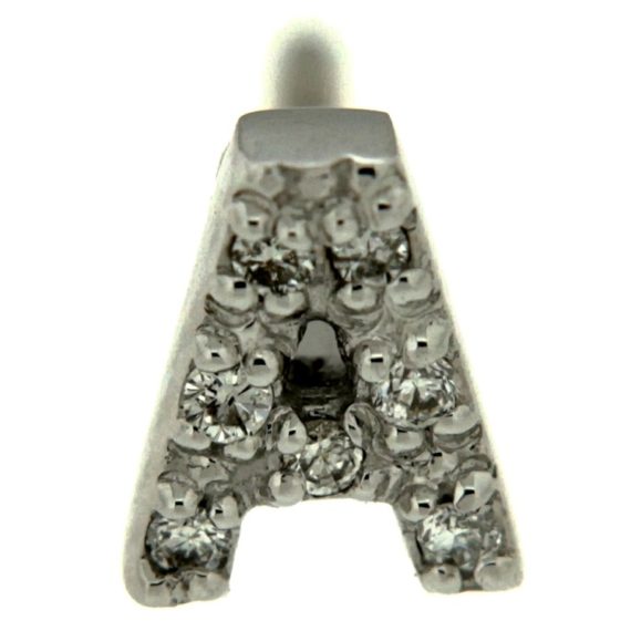 G1110-pinomarino-white-gold-single-earring-with-initial-and-brilliant-cut-diamonds