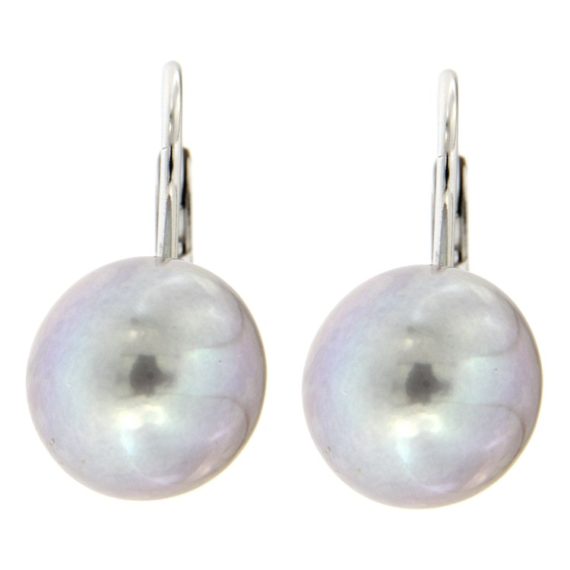 Onefeart Orecchini Pendenti A Goccia Foglia D'Acero E Girasole – Placcato Oro Bianco Con Zirconia E Perla – 20x32mm