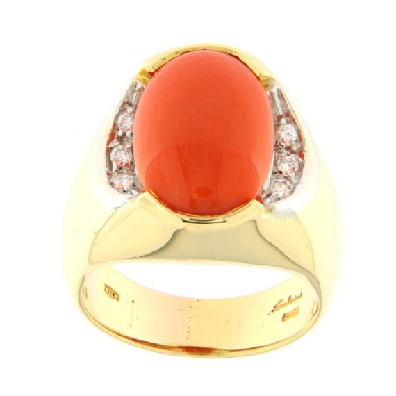 G2957-anello-occasione-oro-giallo-corallo-diamanti-brillanti