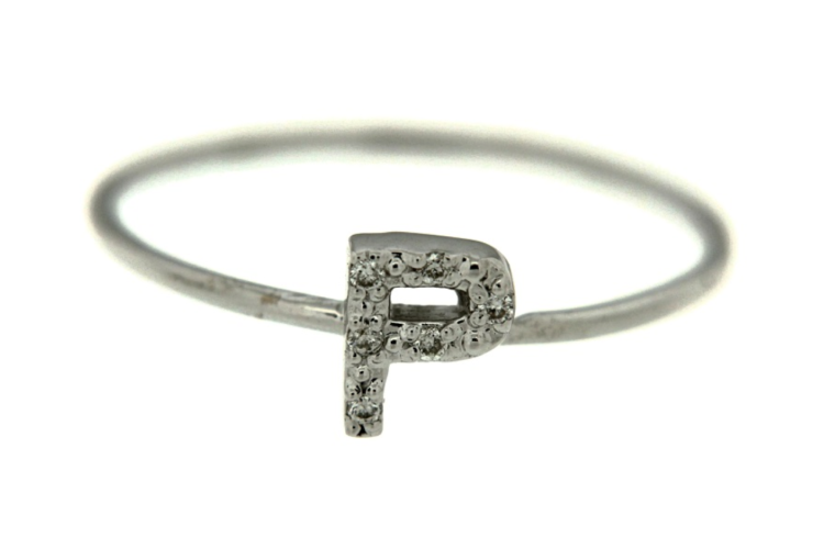 Yifnny Anello Alfabeto, Anello Iniziale 26 Alfabeto Intarsiato Cubic Zirconia Lettera Maiuscola A-Z Anello Aperto Regolabile per Dito Medio Argento Lettera Iniziale Anelli per Donne (G