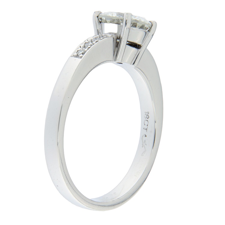Orecchini Orovi A Lobo In Oro Bianco 9kt Con Diamanti Taglio Brillante 0.08 Ct, Elegante Astuccio Regalo